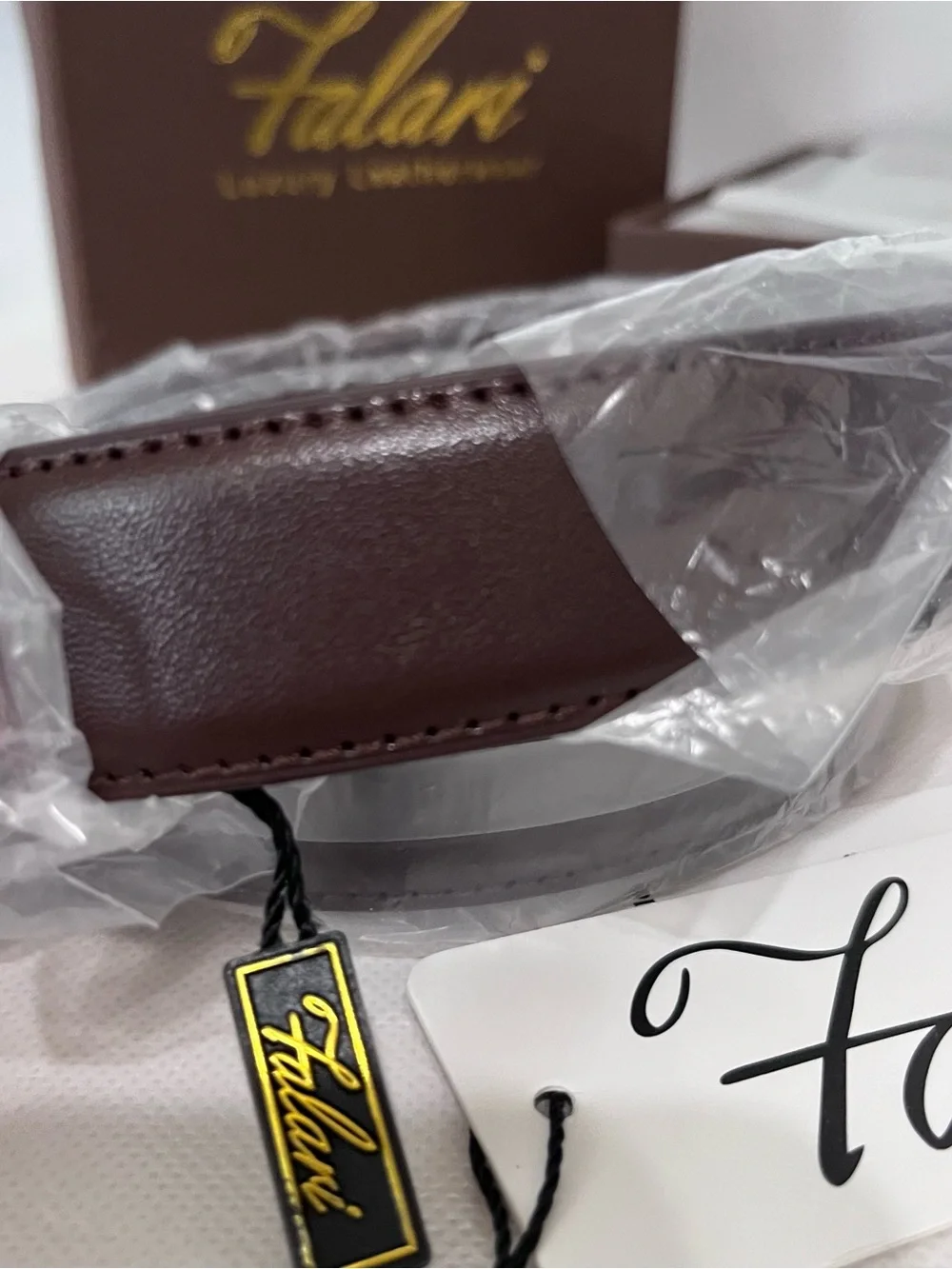 Falari Brown Leather Belt NWT